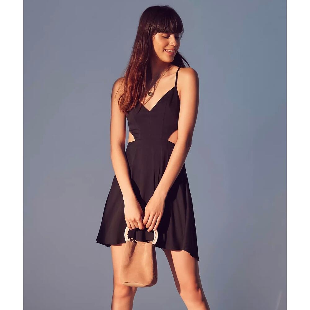 Urban Outfitters UO Marguerita Cut Out Mini Dress Womens Size S Black Whimsigoth
